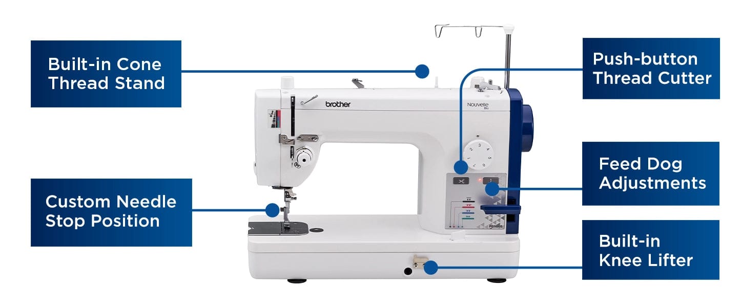 Brother Sewing Machines Brother PQ1600SL Sewing and Quilting Machine, Up to 1,500 Stitches Per Minute, Wide Table, 7 Included Feet + FREE SHIPPING