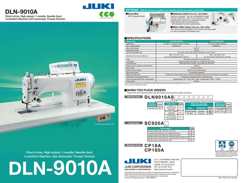 Juki DDL9000BS Lockstitch Sewing Machine