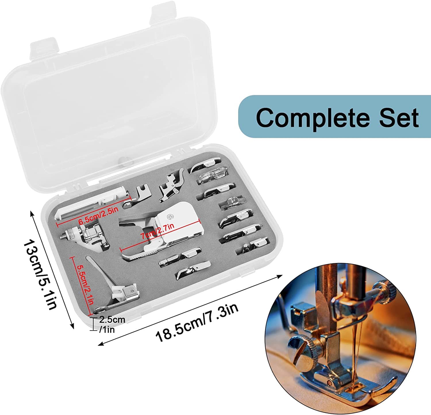 Sewingmachineoutlet Universal 15 Piece Sewing Machine Presser Walking Feet Kit